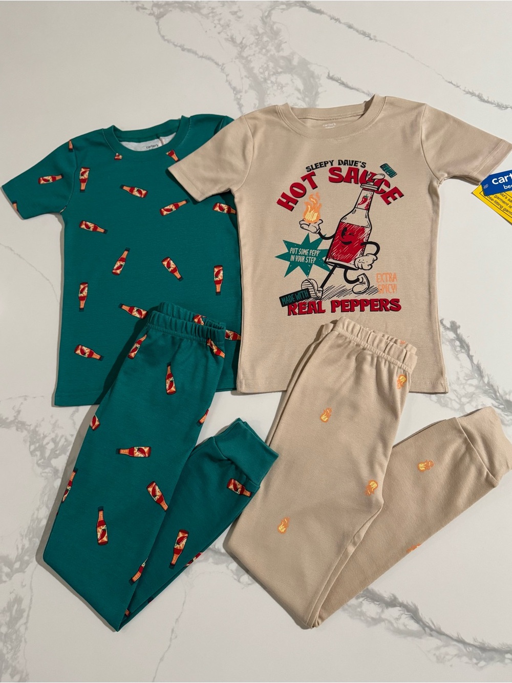 Carter’s Boys Hot Sauce Cotton Snug Fit 4-Piece Pajama Set